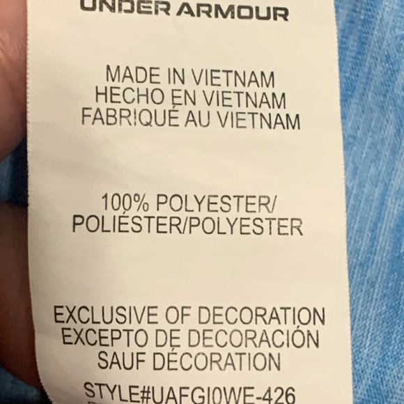 Boys Under Armour Short Sleeve Blue Graphic T-Shirt Size 7 EUC - Picture 6 of 6